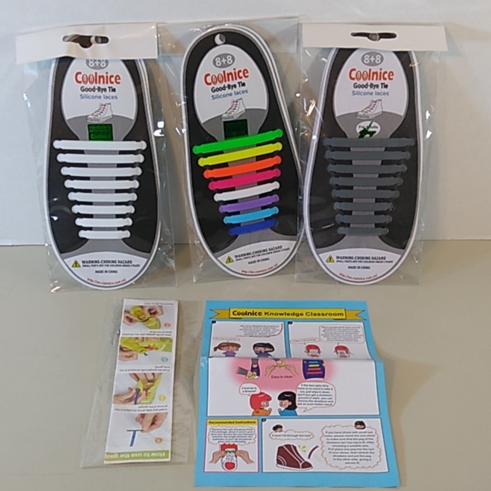 Kid's Silicone shoe laces New Lot